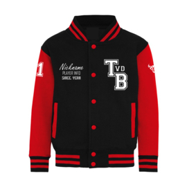 O.B.C. Oss Varsity Jacket Zwart-Rood (Kids)