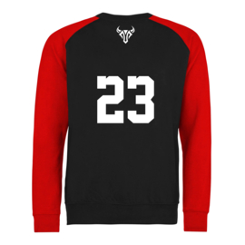 O.B.C. Oss Baseball Sweater Zwart-Rood (Unisex)