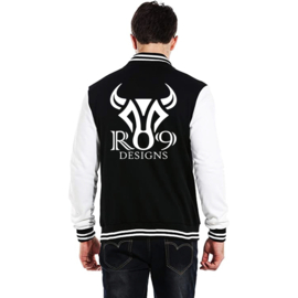RO9 Varsity Jacket Zwart-Wit (Unisex)