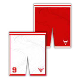 EBBC Reversible Trainings Shorts Wit-Rood (Heren, Dames & Kids)