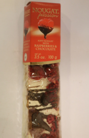 Zachte nougat met frambozen en chocola