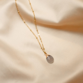 Lynn necklace ♥ grey stone gold