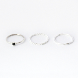 Lucy ring set ♥ onyx silver