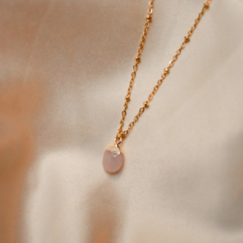 Lynn necklace ♥ pink stone gold