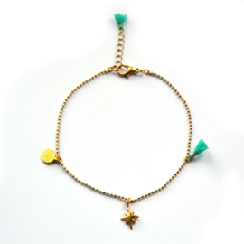 Maeve anklet ♥ turquoise gold