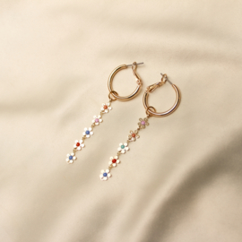 Flore earrings ✻ flower chain gold