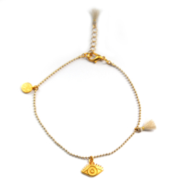 Maeve anklet ♥ beige gold