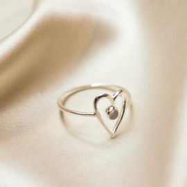 Venus ring ♡ heart moonstone silver