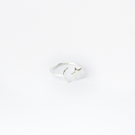 Estée ring ☆☽ moon & star silver