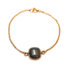 Isabella bracelet ■ square anthracite gold