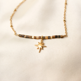 Faye necklace ✧ natural stone gold