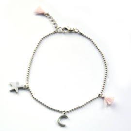 Maeve anklet ♥ pink silver