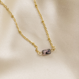 Violet necklace ♡ natural stone mauve gold