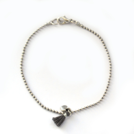 Esmé bracelet ♥ heart & tassel grey silver