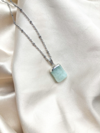 Gemstone necklace ♡ aquamarijn trommelsteen
