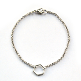 Miel bracelet ♡ hexagon silver (S)