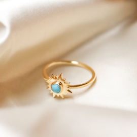 Aurora ring ☼ sun turkoois gold
