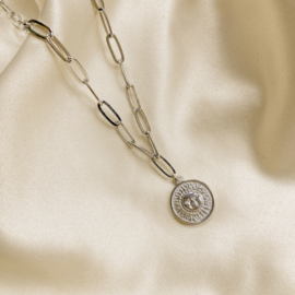 Dawn necklace ☀ sun pendant shackle silver