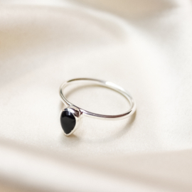 Neptune ring ♆ droplet onyx silver