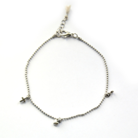 Maeve anklet ♥ beige silver