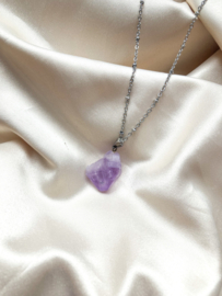 Gemstone necklace ♡ ruwe amethist