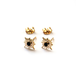 Aurora studs ☀ sun onyx gold