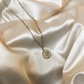 Deva necklace ☽ moon pendant gold