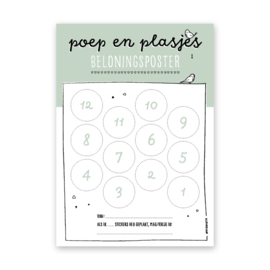 Poep en plasjes beloningsposter | groen | incl. stickers