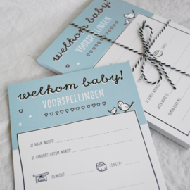 babyshower invulkaarten blauw | 20 stuks