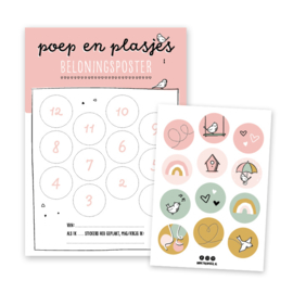 Poep en plasjes beloningsposter | roze | incl. stickers