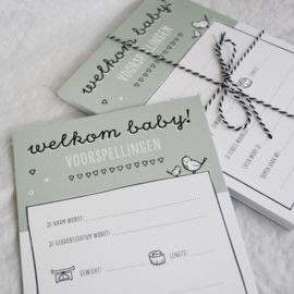 babyshower invulkaarten groen | 20 stuks