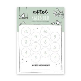 Aftelkalender | groen | incl. stickers