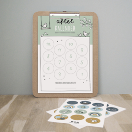 Aftelkalender | groen | incl. stickers