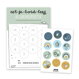 Eet-je-bord-leeg beloningsposter | groen | incl. stickers