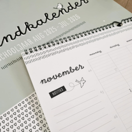 Maandkalender schooljaar 2025-2026 | A3 formaat XL