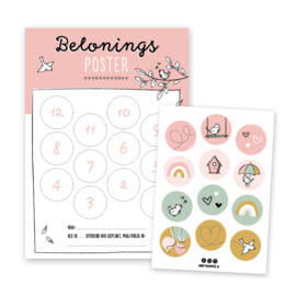 Beloningsposter | roze | incl. stickers