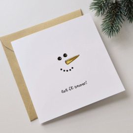 Kerstkaart Let it snow! | wenskaart met envelop