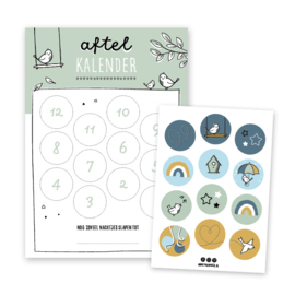 Aftelkalender | groen | incl. stickers