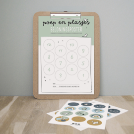 Poep en plasjes beloningsposter | groen | incl. stickers