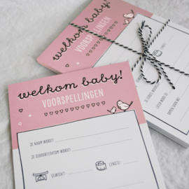 babyshower invulkaarten roze | 20 stuks