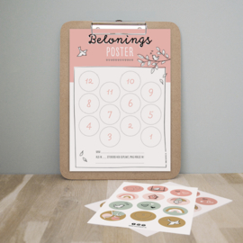 Beloningsposter | roze | incl. stickers