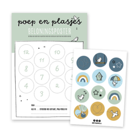 Poep en plasjes beloningsposter | groen | incl. stickers