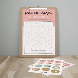 Poep en plasjes beloningsposter | roze | incl. stickers