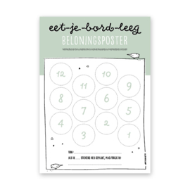 Eet-je-bord-leeg beloningsposter | groen | incl. stickers