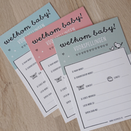 babyshower invulkaarten groen | 20 stuks