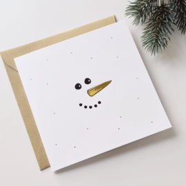 Kerstkaart sneeuwpop | wenskaart met envelop