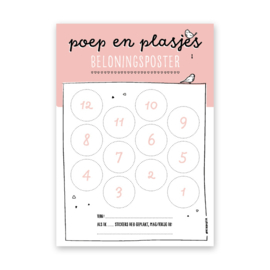 Poep en plasjes beloningsposter | roze | incl. stickers