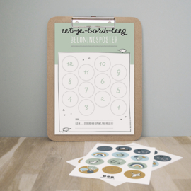 Eet-je-bord-leeg beloningsposter | groen | incl. stickers