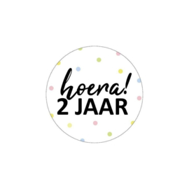 Cadeausticker – Hoera 2 jaar! (per10)