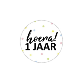 Cadeausticker – Hoera 1 jaar! (per10)